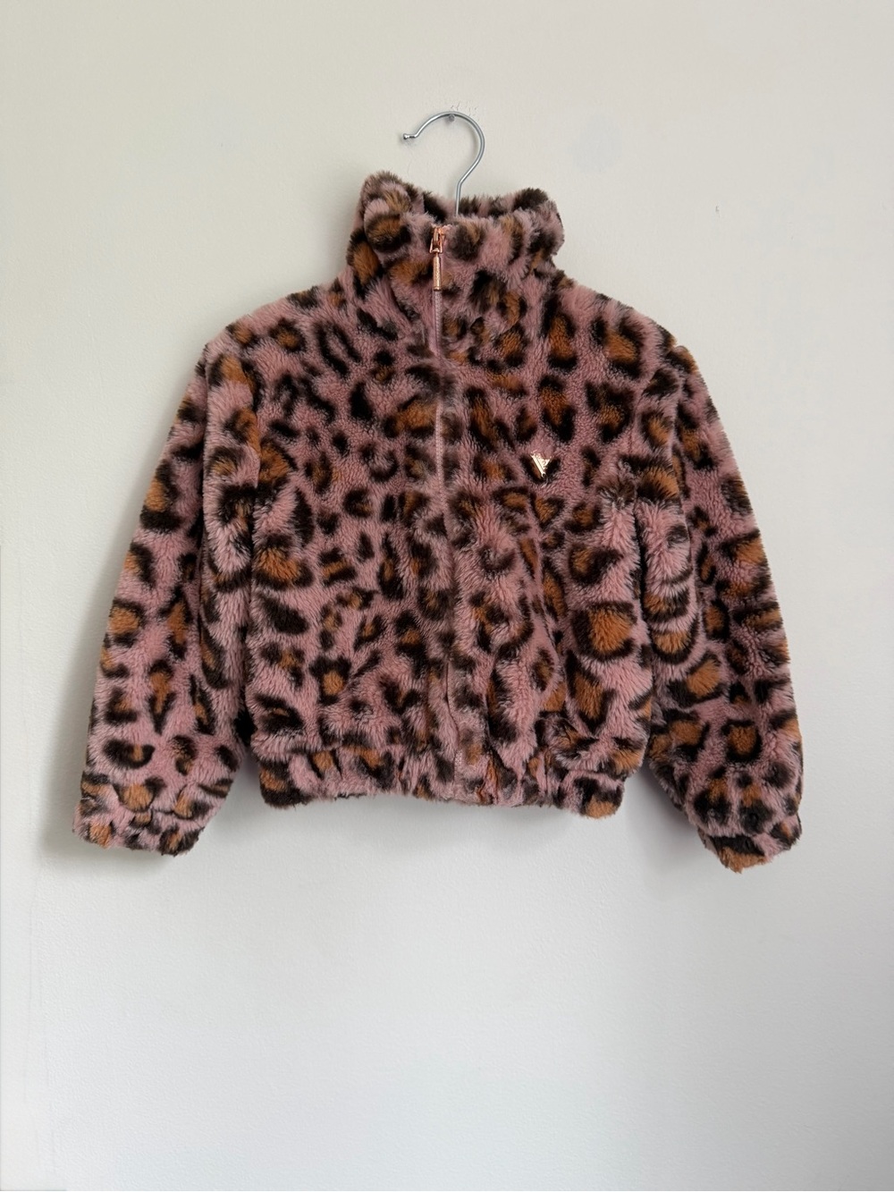 Guess Kids Faux Fur Pink Leopard Jacket (Size 3)